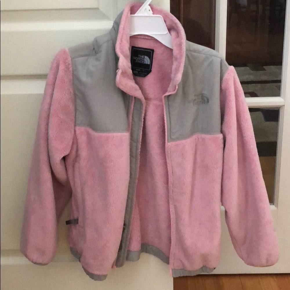 Girls Pink Fleece North Face Size M